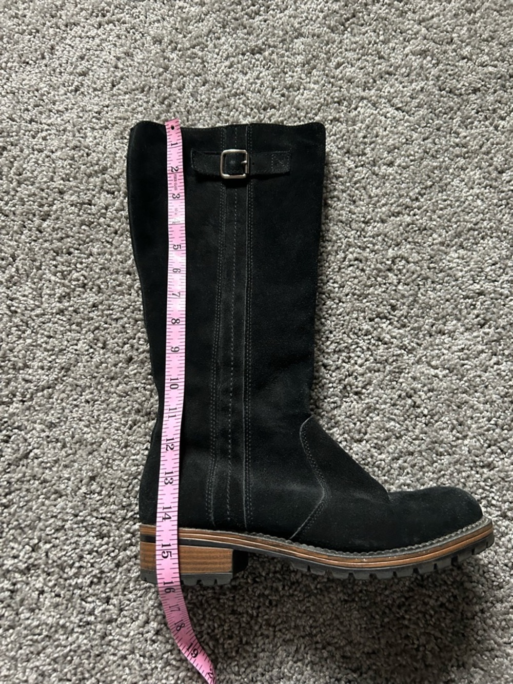 Merona Black Suede Mid-Calf Women’s Riding Boots size 8 1/2 - Picture 7 of 7